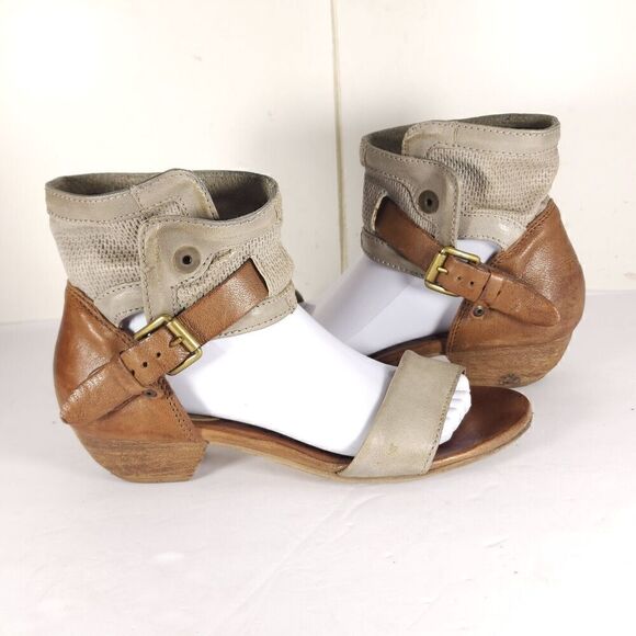 Miz Mooz Women's Cali US8-8,5 EU39 Brown Gray Ankle Wrap Gladiator Sandals Shoes - Picture 9 of 16